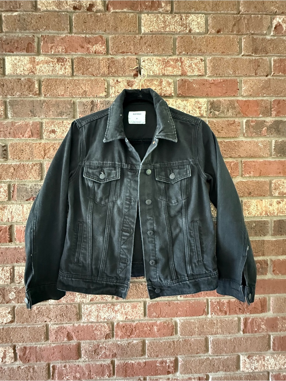 Old Navy Black Washed Denim Jacket - Women's Classic Trucker